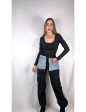 PANTALÓN COMBINADO NEGRO