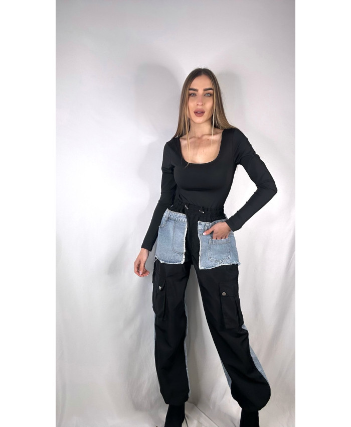 PANTALÓN COMBINADO NEGRO