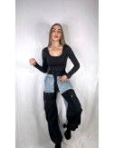 PANTALÓN COMBINADO NEGRO