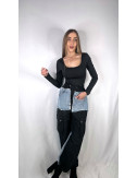PANTALÓN COMBINADO NEGRO