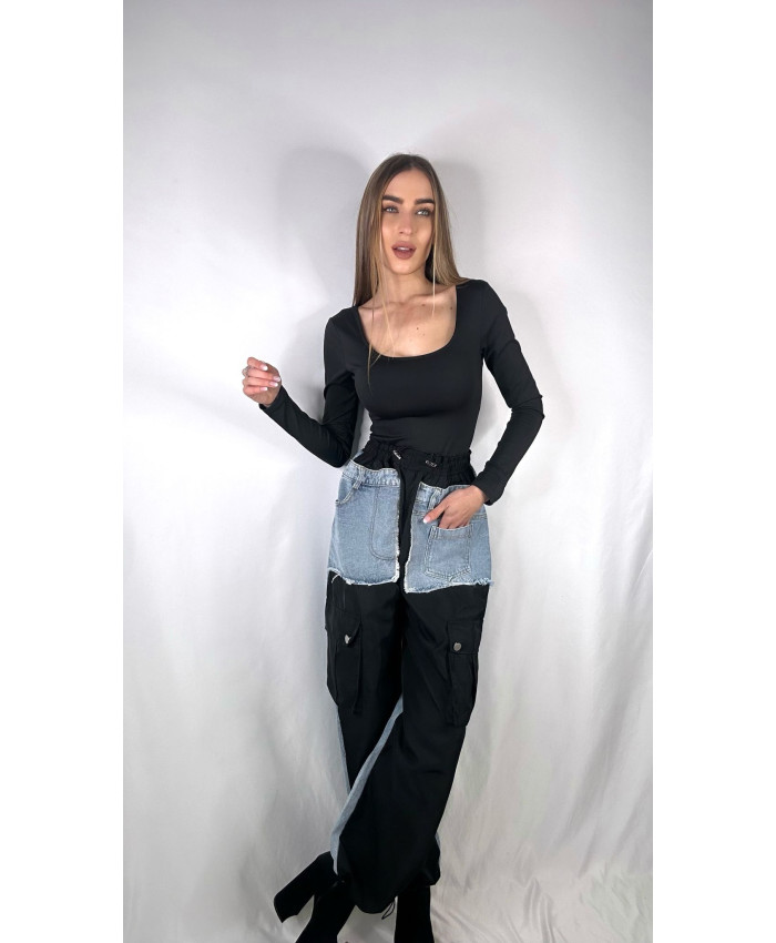 PANTALÓN COMBINADO NEGRO