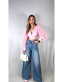 TOP LAZO ROSA
