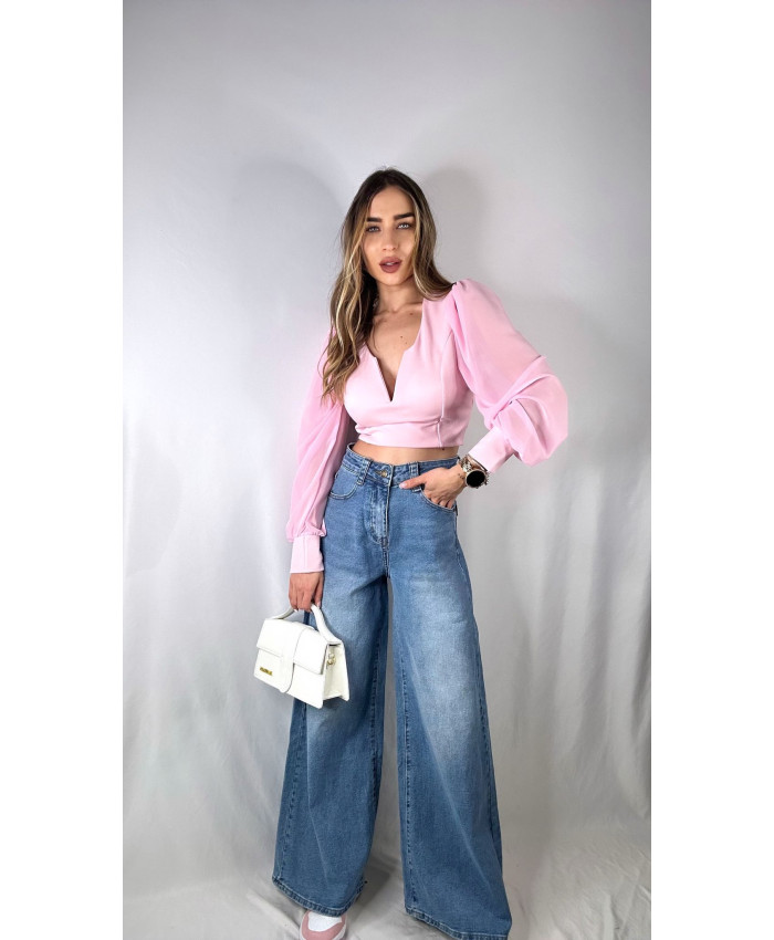 TOP LAZO ROSA