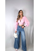 TOP LAZO ROSA