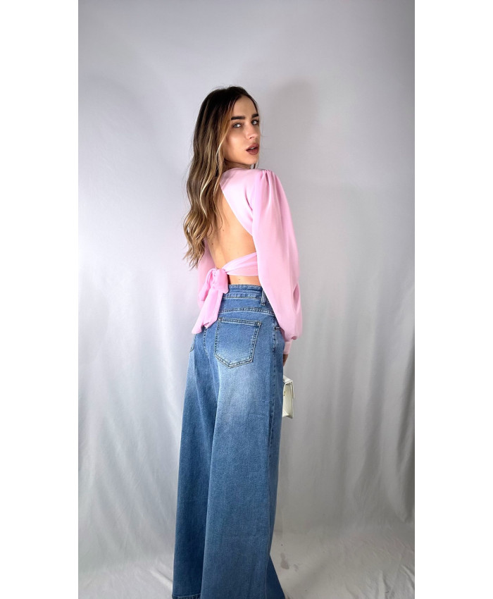TOP LAZO ROSA