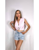 TOP CUORE ROSA