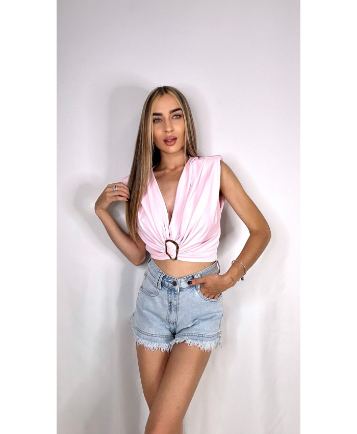 TOP CUORE ROSA