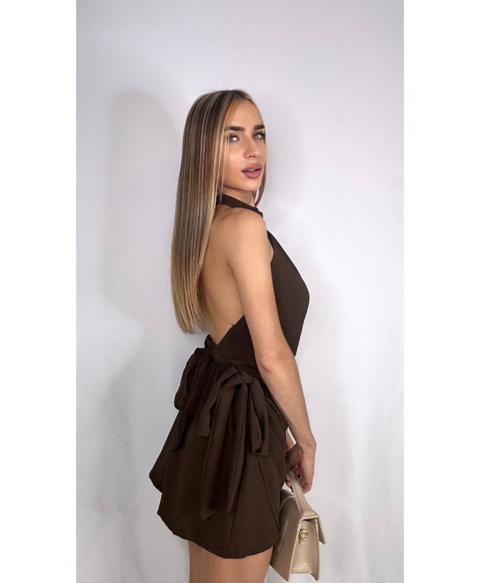 MONO HALTER MARRÓN