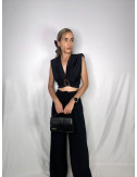 PANTALÓN FLUIDO LINO NEGRO