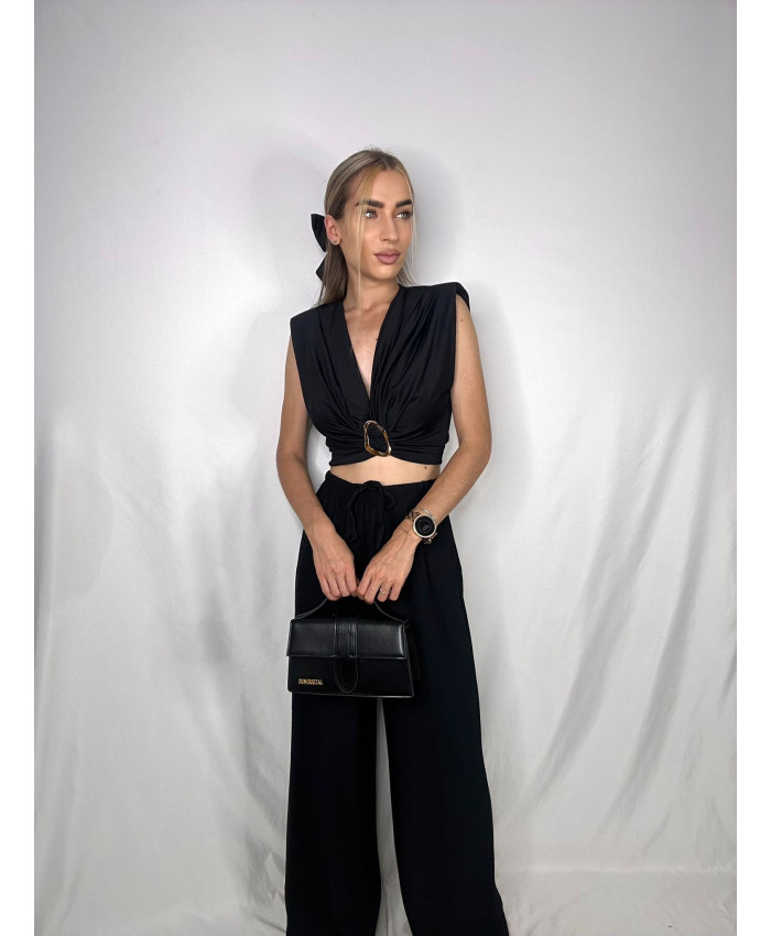 PANTALÓN FLUIDO LINO NEGRO