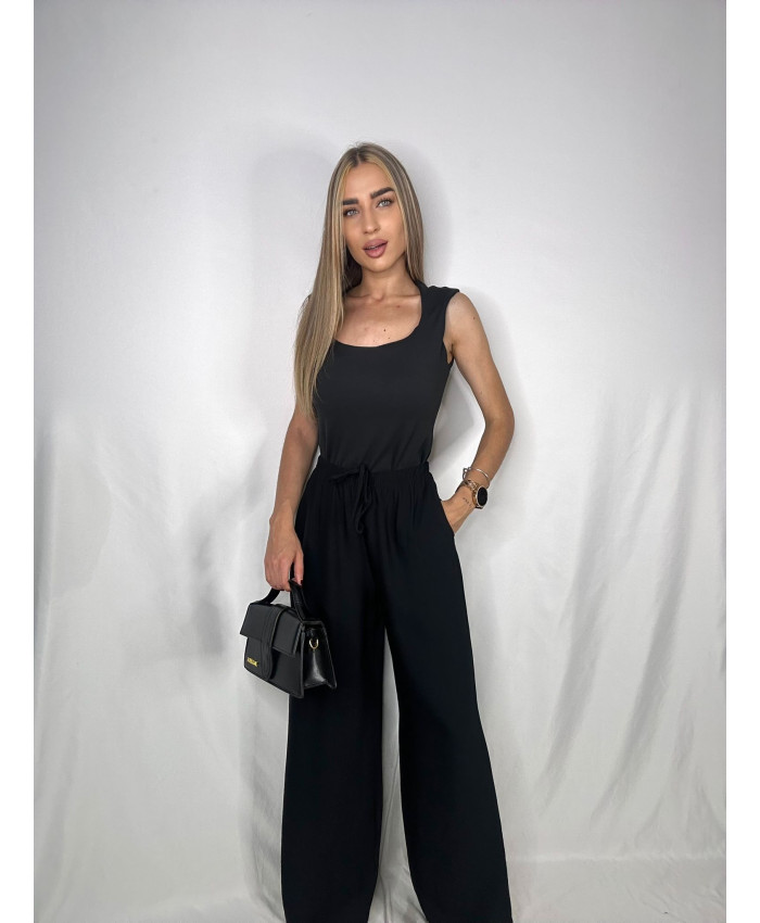PANTALÓN FLUIDO LINO NEGRO