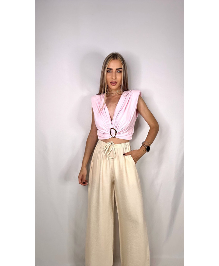 PANTALÓN FLUIDO LINO BEIGE