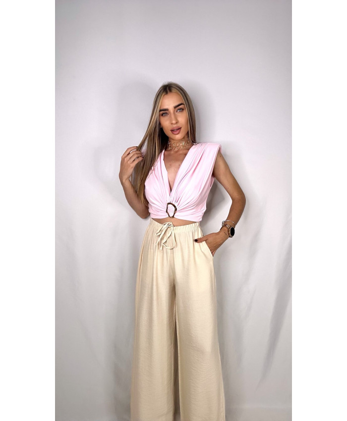 PANTALÓN FLUIDO LINO BEIGE