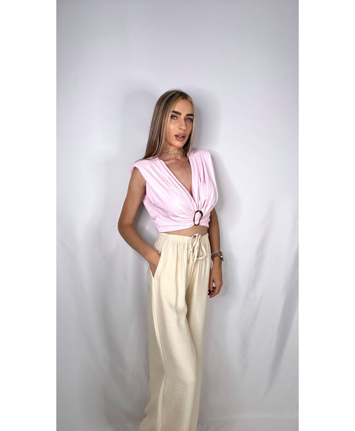PANTALÓN FLUIDO LINO BEIGE