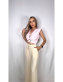 PANTALÓN FLUIDO LINO BEIGE