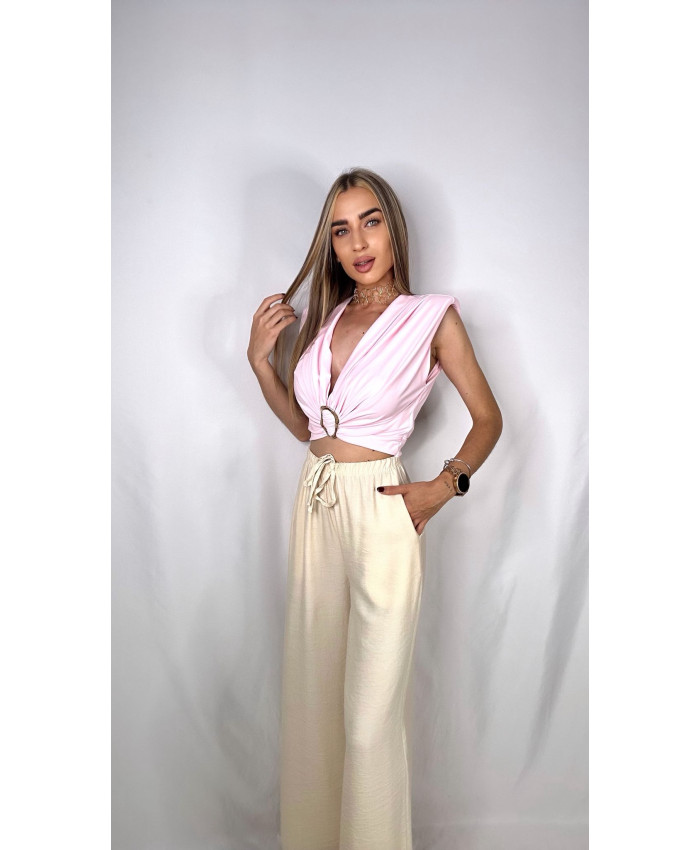 PANTALÓN FLUIDO LINO BEIGE