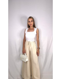 PANTALÓN FLUIDO LINO BEIGE