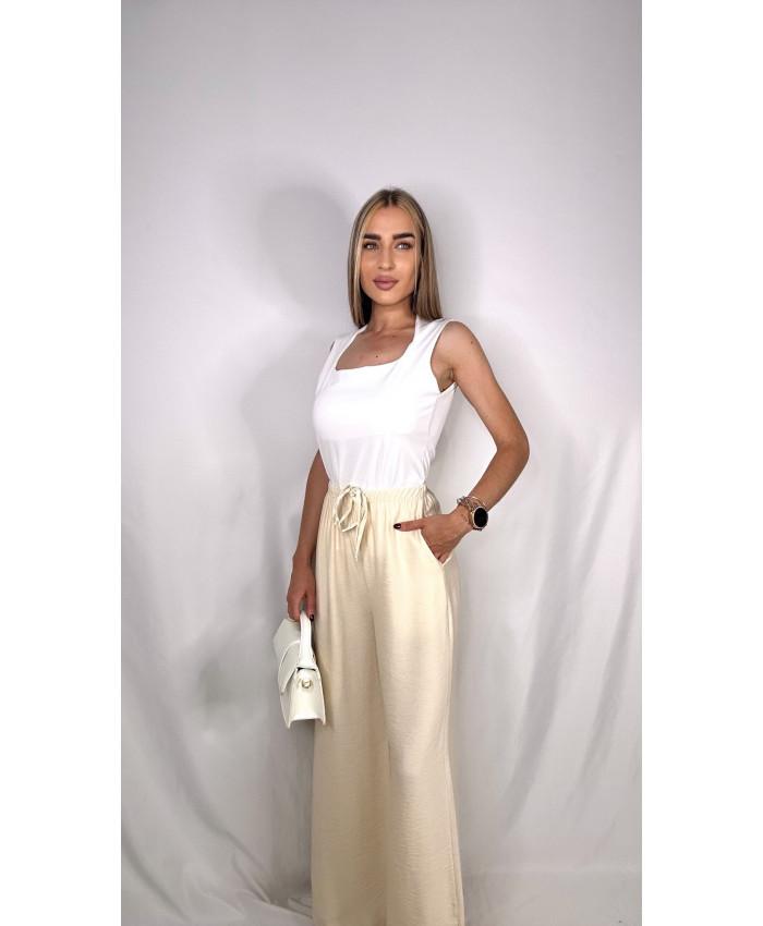 PANTALÓN FLUIDO LINO BEIGE