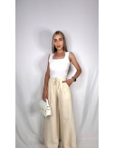 PANTALÓN FLUIDO LINO BEIGE