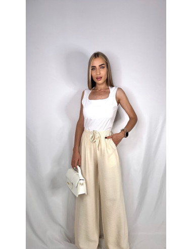 PANTALÓN FLUIDO LINO BEIGE