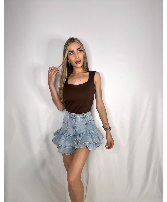 TOP BEVERLY MARRÓN
